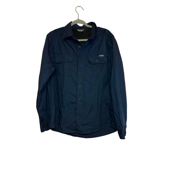 Eddie Bauer Other - Eddie Bauer Blue Button Front Long Sleeve Top Size Medium Mens